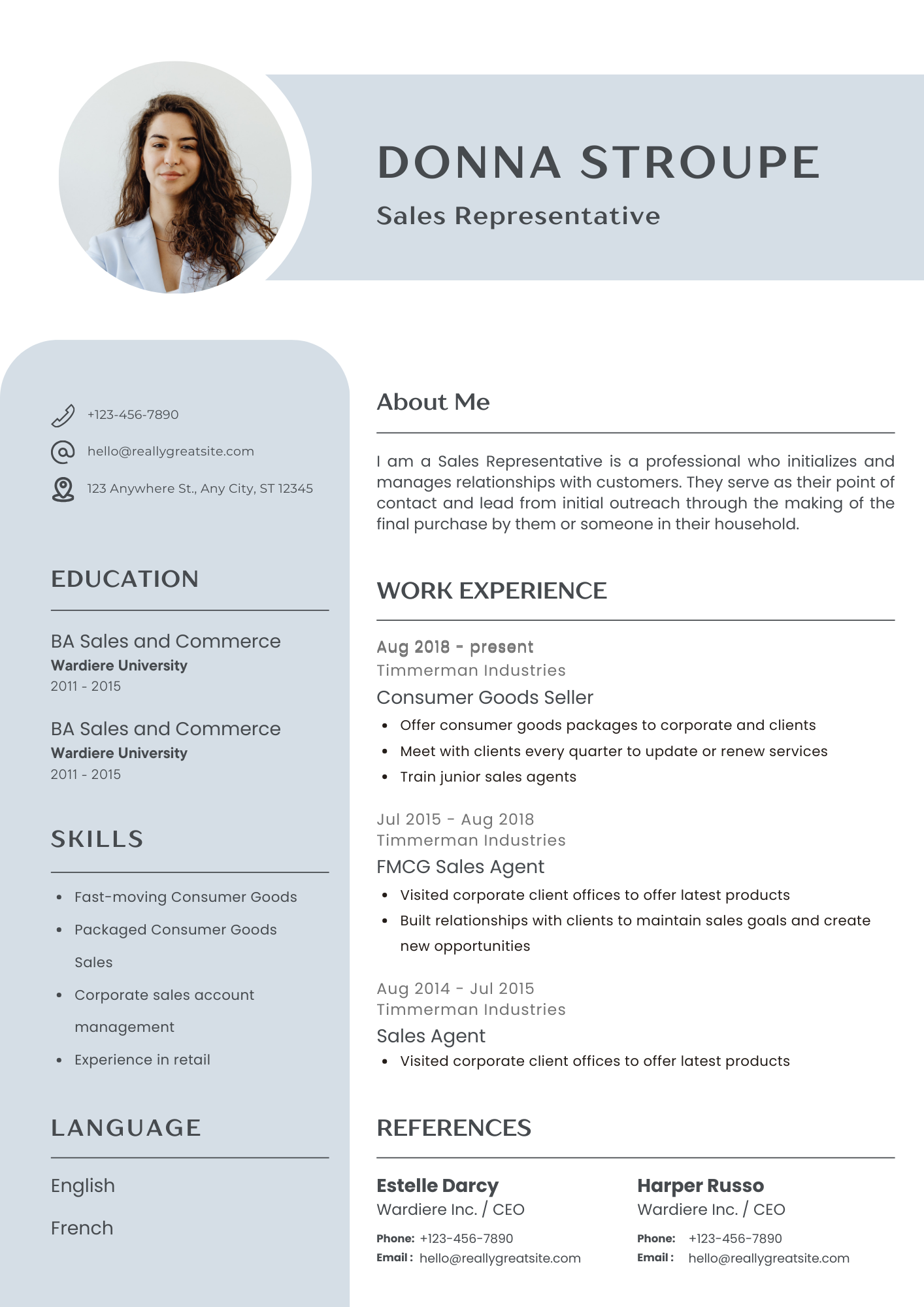Clean resume template
